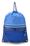 Chanel, Pre - Loved Nylon Coco Neige Drawstring Backpack, Blue