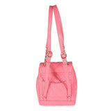 Chanel, Pre - Loved Pink Quilted Caviar Drawstring Backpack Handbag, Pink