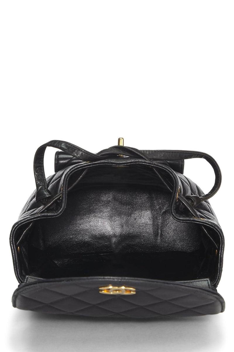 Chanel, Pre - Loved Quilted Lambskin Classic Backpack, Black
