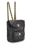 Chanel, Pre - Loved Quilted Lambskin Classic Backpack, Black