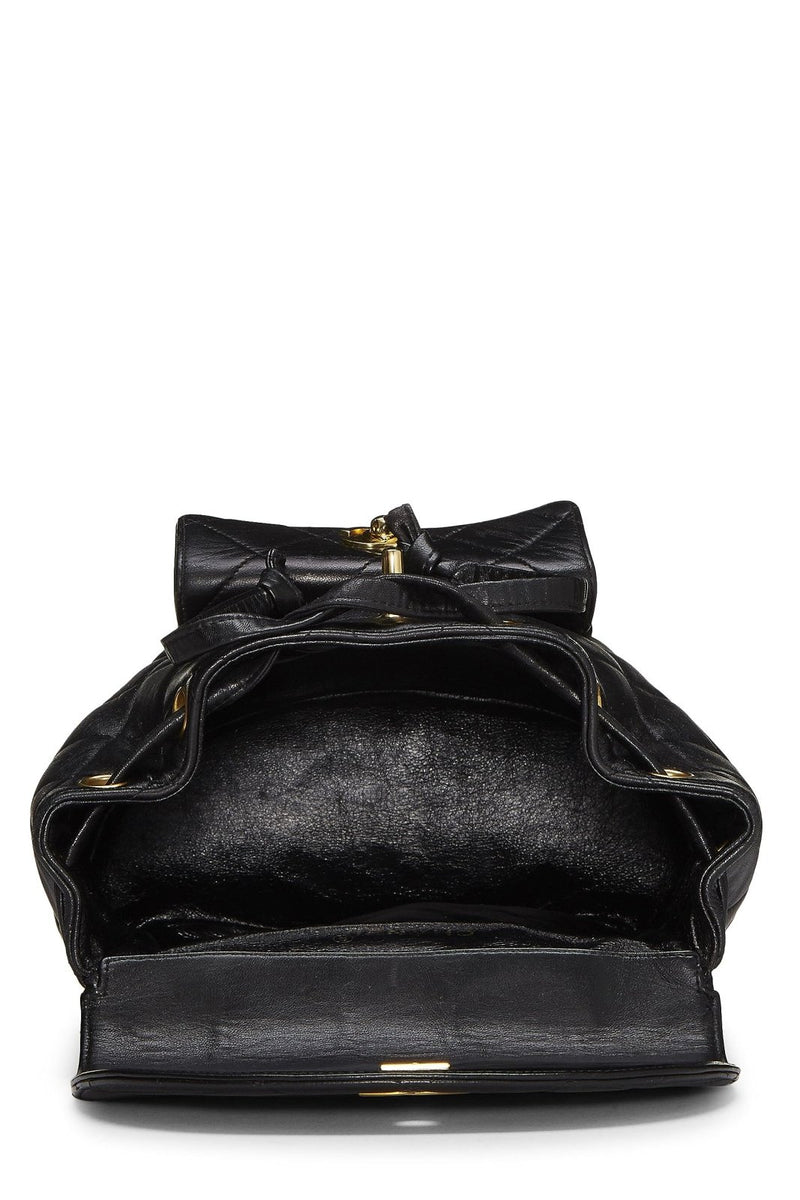 Chanel, Pre - Loved Quilted Lambskin ; Classic Backpack Medium, Black