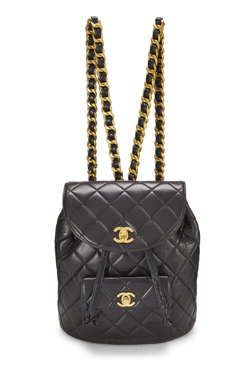 Chanel, Pre - Loved Quilted Lambskin Classic Backpack Medium, Black