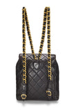 Chanel, Pre - Loved Quilted Lambskin Classic Backpack Medium, Black