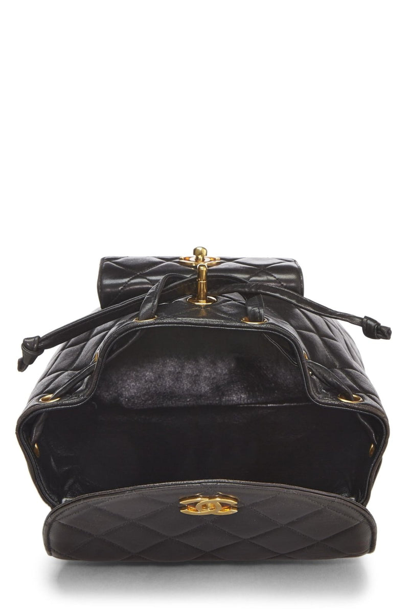 Chanel, Pre - Loved Quilted Lambskin ; Classic Backpack Medium, Black