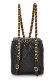 Chanel, Pre - Loved Quilted Lambskin ; Classic Backpack Medium, Black