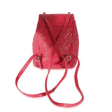 Chanel, Pre - Loved Red Quilted Calfskin Medium Covered CC Drawstring Backpack, Pink