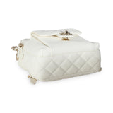 Chanel, Pre - Loved White Quilted Caviar Small CC Day Backpack Handbag, White