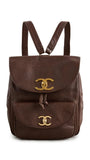 Chanel Women's Pre - Loved Backpack Bag, Caviar, Brown, One Size
