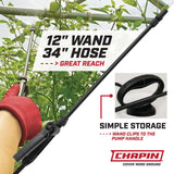 Chapin 20004 Pump Sprayer, 1 - Gallon SureSpray Translucent Tank with an Easy Fill Funnel - Top Opening, Adjustable Cone Nozzle & 34" Long Reach Hose, Used for Fertilizer, Pesticides, Weeds & Pests