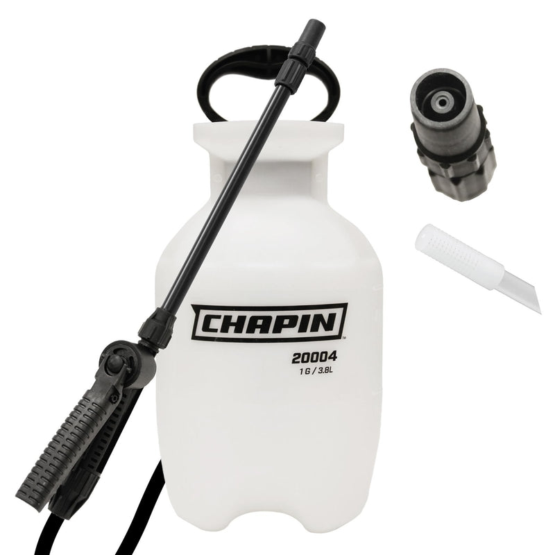 Chapin 20004 Pump Sprayer, 1 - Gallon SureSpray Translucent Tank with an Easy Fill Funnel - Top Opening, Adjustable Cone Nozzle & 34" Long Reach Hose, Used for Fertilizer, Pesticides, Weeds & Pests