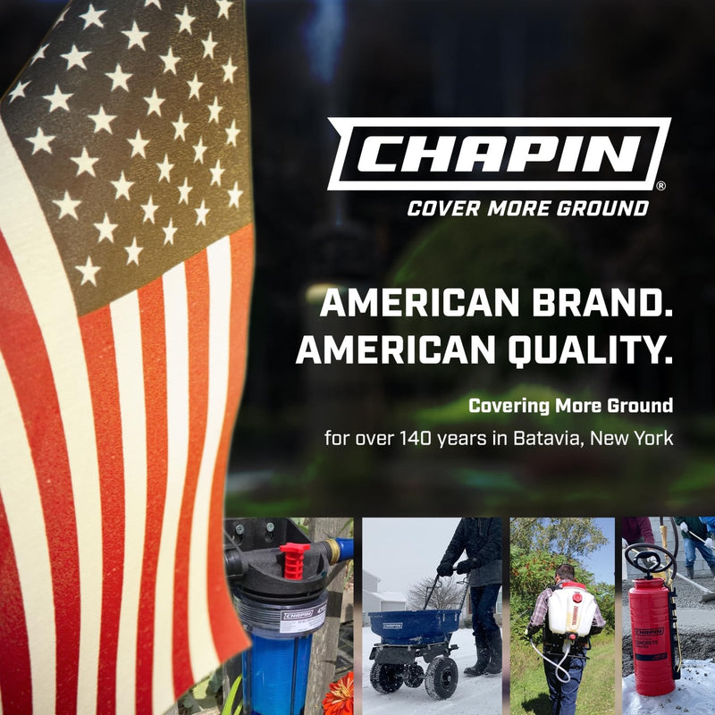 Chapin 61500 4 - Gallon Made in USA Euro Style Backpack Sprayer with Poly Fan/Cone Nozzles, Cushion Grip Shut - Off, Padded Adjustable Straps, 2 - Stage Filtration System, Translucent White
