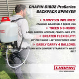 Chapin 61802 4 - Gallon ProSeries Plus Poly Backpack Sprayer with Foaming Adjustable Nozzle for Fertilizers, Herbicides and Pesticides, Translucent White