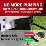 Chapin International 60124 4 - Gallon 20V Internal Battery Rechargeable Backpack Sprayer, Made in The USA, 1 - Pack, Translucent White