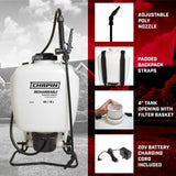 Chapin International 60124 4 - Gallon 20V Internal Battery Rechargeable Backpack Sprayer, Made in The USA, 1 - Pack, Translucent White
