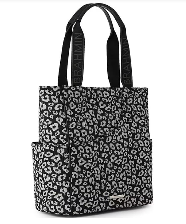 Charcoal Brahmin Luxe Leisure Animal Print Pickleball Tote by Brahmin