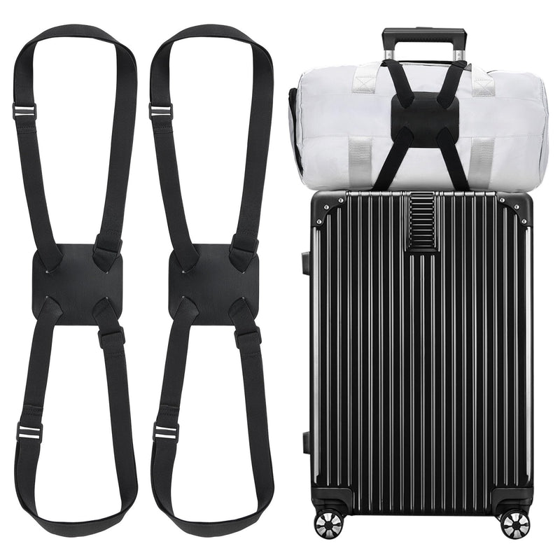Chelmon 2 Pack Luggage Straps, Ajustable Elastic Bungee Belt for Suitcases, Add Extra Bag Easy and Securely for Travel