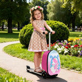 CHEN Select Scooter Suitcase for Kids, Ride on Luggage for Girls Aged 3 - 8, Scooter Luggage with LED Wheels