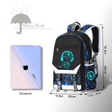 CHENGXiYANG Anime Luminous Backpack Waterproof.Cool Backpacks15.6 in Large capacity Laptopeight Backpack.with USBChargingHeadphones Port.Luminous Backpack.Security Lock