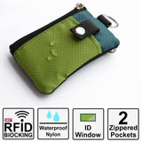CHENSPRX Minimalist RFID Blocking Small Wallet with ID Window,WaterResistant Zip Id Case Wallet with Lanyard Keychain for Cards,Cash,Travel,Women,Men