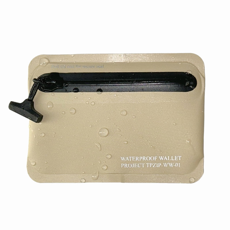 CHERRY CHICK Heavy Duty Airtight Wallet Submersible Waterproof Wallet Protection for Keys, Cards (Light Khaki)