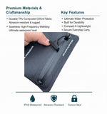 CHERRY CHICK Waterproof Minimalist Wallet for SUP, Cycling, and Diving - Compact TPU Composite Bag with Airtight Zipper for Credit Cards, Car Keys, and Cable (Black)