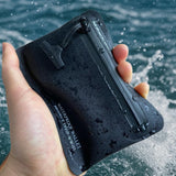 CHERRY CHICK Waterproof Minimalist Wallet for SUP, Cycling, and Diving - Compact TPU Composite Bag with Airtight Zipper for Credit Cards, Car Keys, and Cable (Black)