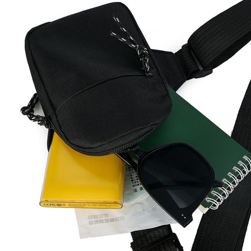 Chest Pack Men, – Small Fashion Zipper Pouch, Black Sling Backpack Bag, Travel Camping Hiking Cycling Hunting | Men,Small Fashion Zipper Pouch Black Sling Backpack Chest Bag For Travel Camping Hi