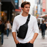 Chest Pack Men, – Small Fashion Zipper Pouch, Black Sling Backpack Bag, Travel Camping Hiking Cycling Hunting | Men,Small Fashion Zipper Pouch Black Sling Backpack Chest Bag For Travel Camping Hi