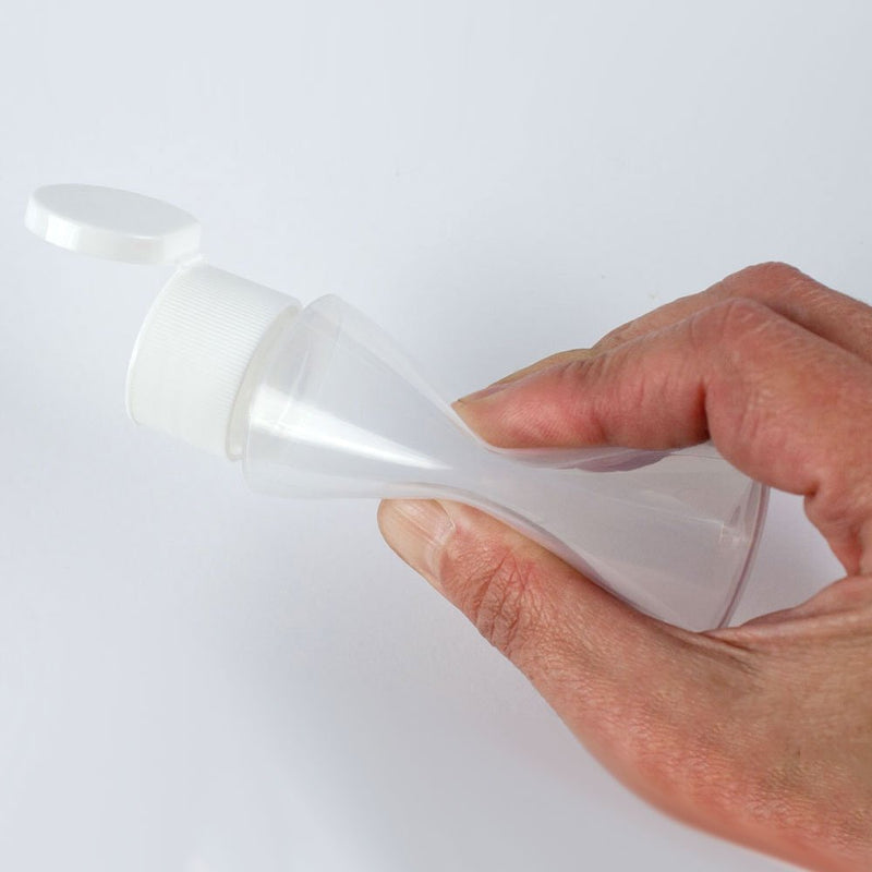Chica and Jo 2oz Clear Plastic Empty Squeeze Bottles with Flip Cap - BPA - free - Set of 6 - TSA Travel Size 2 Ounce Made in the USA