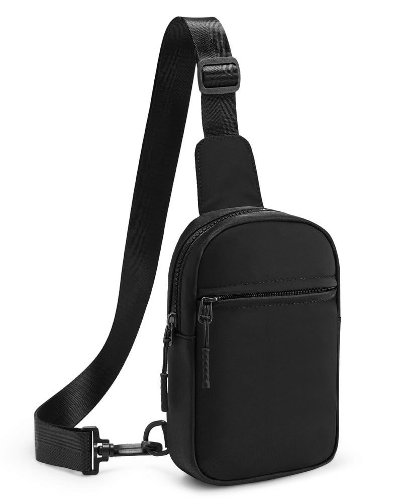 CHOLISS Small Sling Bag for Women and Men, Crossbody Bags Trendy Fanny Packs Chest Bag with Extended Strap, Black