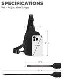 CHOLISS Small Sling Bag for Women and Men, Crossbody Bags Trendy Fanny Packs Chest Bag with Extended Strap, Black