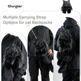 Chongker Cat Shaped Backpack - Handcrafted Stuffed Animals Plush Bag with Adjustable Shoulder, Crossbody, and Handbag Straps (MaineCoon Cat)