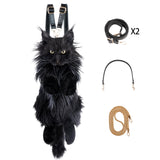 Chongker Cat Shaped Backpack - Handcrafted Stuffed Animals Plush Bag with Adjustable Shoulder, Crossbody, and Handbag Straps (MaineCoon Cat)