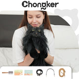 Chongker Cat Shaped Backpack - Handcrafted Stuffed Animals Plush Bag with Adjustable Shoulder, Crossbody, and Handbag Straps (MaineCoon Cat)