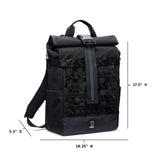 Chrome Industries Barrage 18L Black Roll - Top Backpack – Water Resistant Bag for Work, School, Travel – Features Cargo Net & Laptop Pocket
