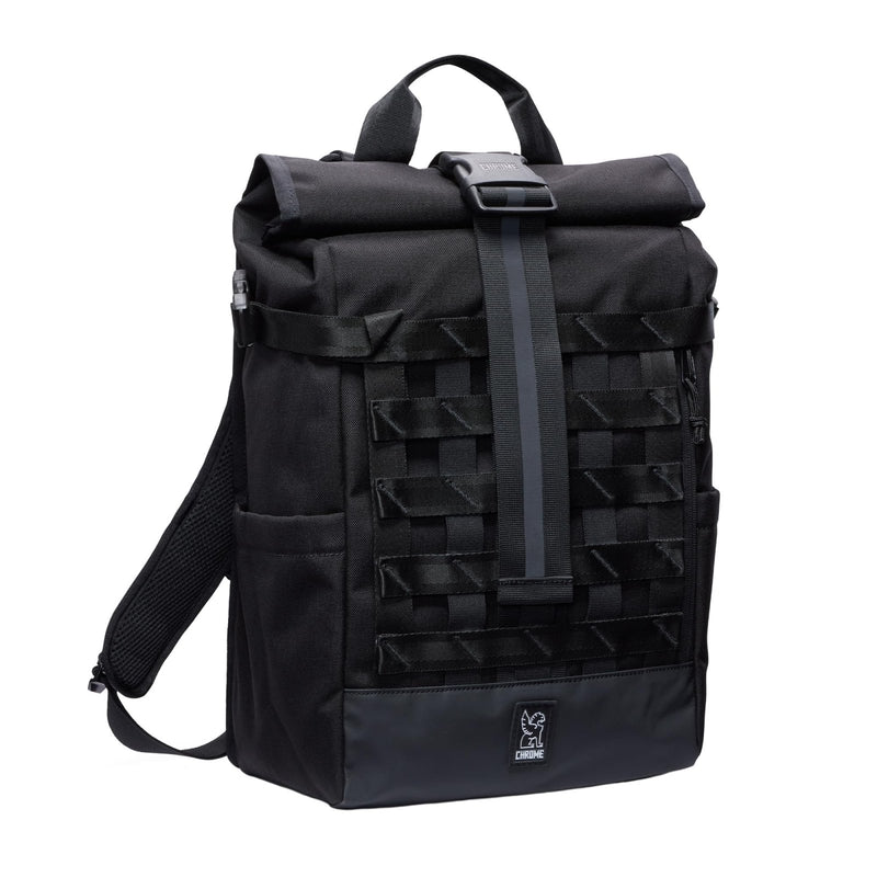 Chrome Industries Barrage 18L Black Roll - Top Backpack – Water Resistant Bag for Work, School, Travel – Features Cargo Net & Laptop Pocket