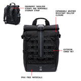 Chrome Industries Barrage 18L Black Roll - Top Backpack – Water Resistant Bag for Work, School, Travel – Features Cargo Net & Laptop Pocket