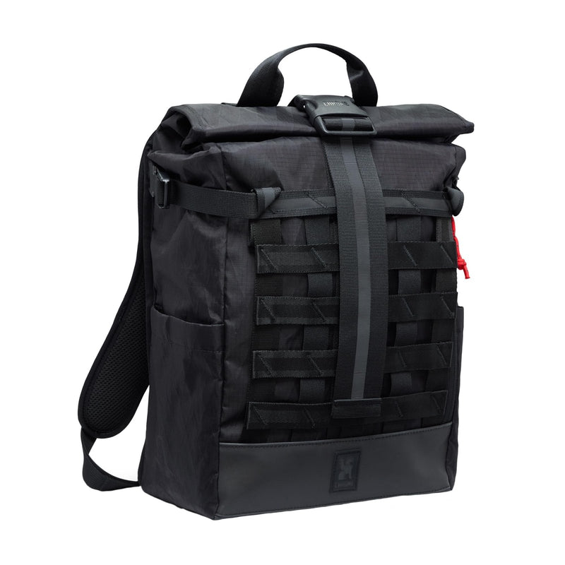 Chrome Industries Barrage 18L Black XRF Reflective Roll - Top Backpack – Water Resistant Bag for Work, School, Travel – Features Cargo Net & Laptop Pocket