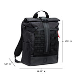 Chrome Industries Barrage 18L Black XRF Reflective Roll - Top Backpack – Water Resistant Bag for Work, School, Travel – Features Cargo Net & Laptop Pocket
