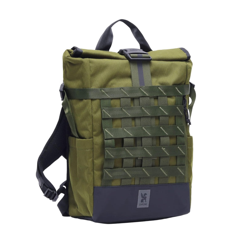 Chrome Industries Barrage 18L Moss X Roll - Top Backpack – Water Resistant Bag for Work, School, Travel – Features Cargo Net & Laptop Pocket