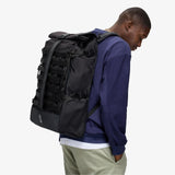 Chrome Industries Barrage 34L Black Reflective Roll - Top Backpack – Water Resistant Bag for Work, School, Travel – Features Cargo Net & Laptop Pocket