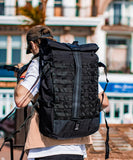 Chrome Industries Barrage 34L Black Roll - Top Backpack – Water Resistant Bag for Work, School, Travel – Features Cargo Net & Laptop Pocket