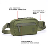 Chrome Industries Sabin 1.5L Sling Bag – Lightweight Crossbody Bag with Main Interior Compartment & Internal & External Pockets – Perfect for Travel & Everyday Carry – Moss