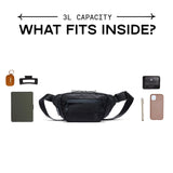 Chrome Industries Sabin Sling Bag for Men and Women – Large Main Compartment, Lightweight Recycled Materials – 3L, Black