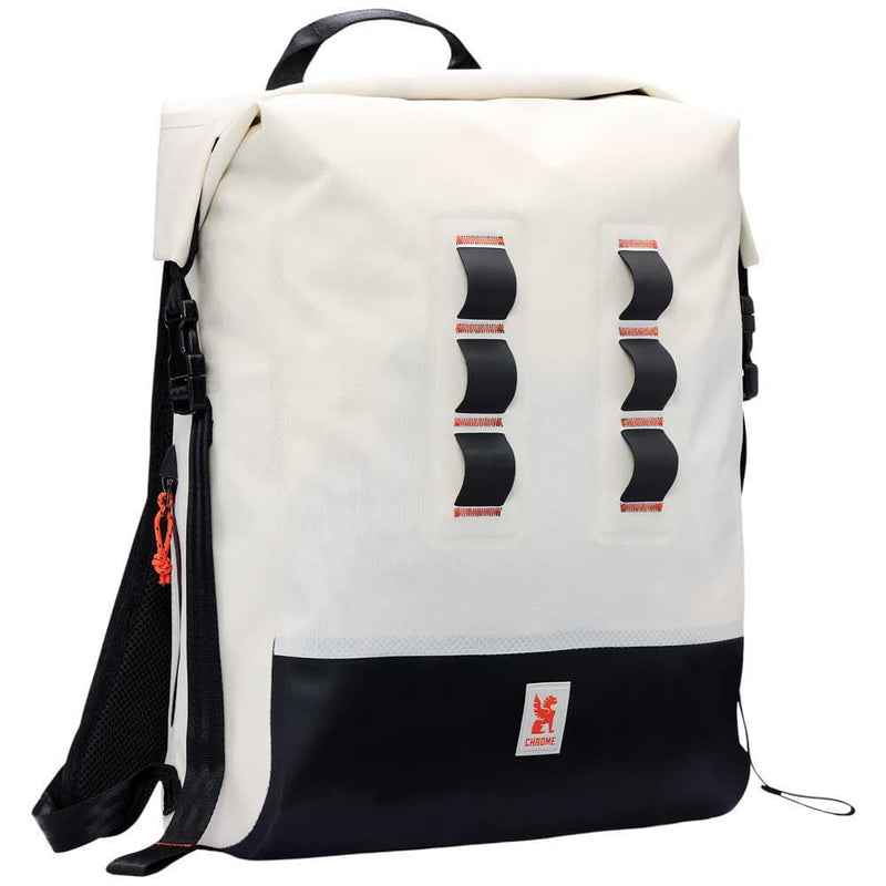 Chrome Industries Urban Ex 30L Rolltop Backpack – Waterproof Backpack with Laptop Sleeve, Reflective Attachment Loops, & Ergonomic Shoulder Straps – Perfect for Travel, Work, & School – Future White