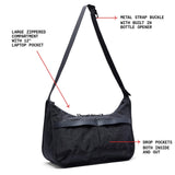 Chrome Industries Yoyogi Messenger, Crossbody Bag for Men and Women – Large Zippered Main Access, Metal Buckle, Laptop Pocket – Black