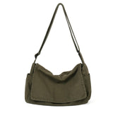 ChuLian Messenger Bag for Women Men Satchel Bag Canvas Crossbody Shoulder Bag Casual Sling Bag Green