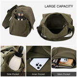 ChuLian Messenger Bag for Women Men Satchel Bag Canvas Crossbody Shoulder Bag Casual Sling Bag Green