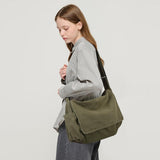 ChuLian Messenger Bag for Women Men Satchel Bag Canvas Crossbody Shoulder Bag Casual Sling Bag Green