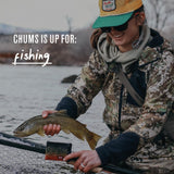 Chums Surfshorts Wallet - Lightweight Slim Wallet with RFID Blocking Card & Clear ID Window - Zippered, Water Resistant w/Key Ring (Black/Gray)